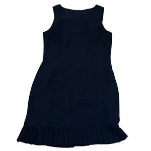 Vintage Randi May Collection Black Sleeveless Pleated Hem Sheath Dress‎ Size 12